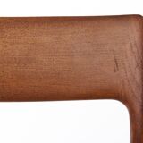 1 des 3 chaises Niels Moller, modèle 77, teck, vintage des années 1950