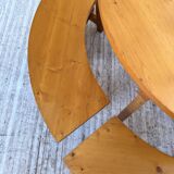 Set of round table and 4 rounded benches, 1950