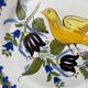 Large wall plate with flowers and bird