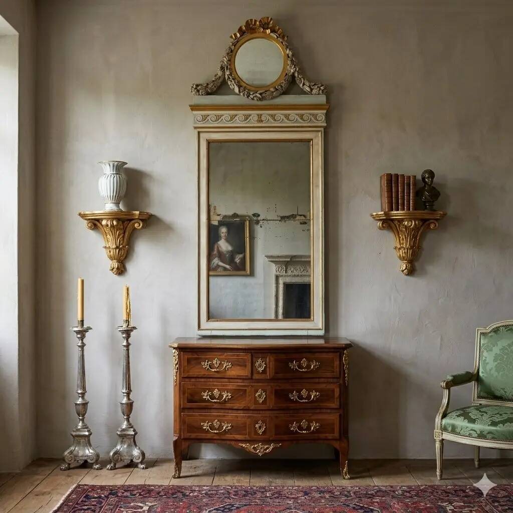 Neoclassical carved wooden mirror, Italy, 18th century