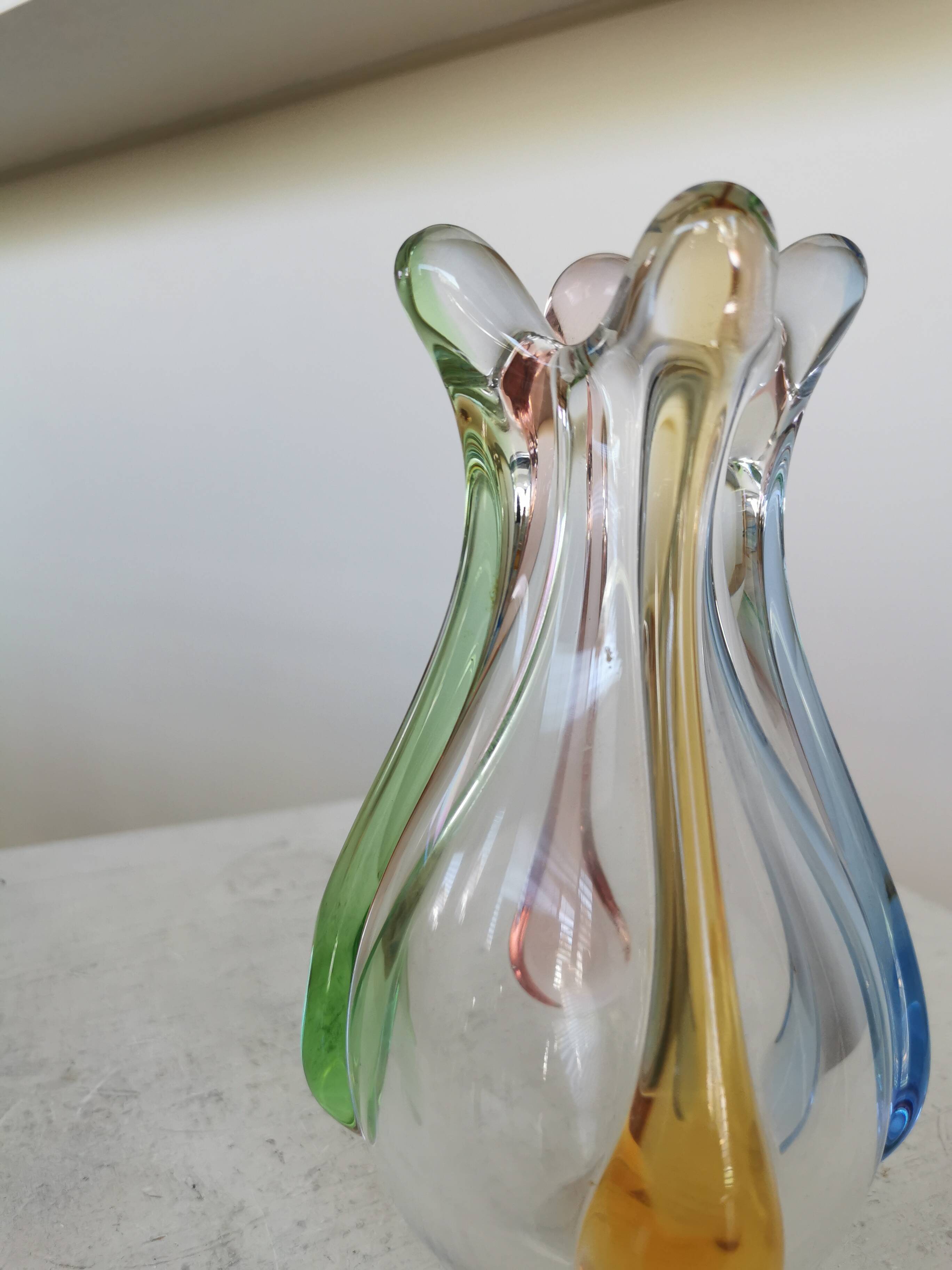 Vintage Art Glass Vase: Hanna Machanovska Mstisov Glassworks, Czechoslovaki