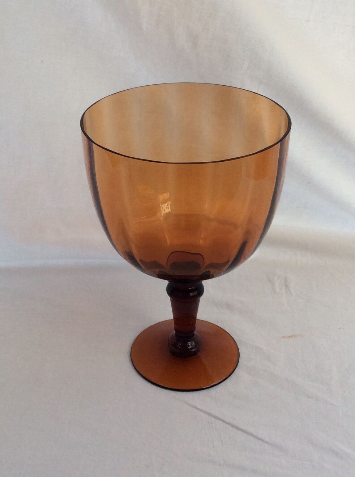 Amber colored glass vase