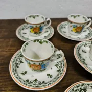 Set of 5 Coffee Cups and Saucers Villeroy & Boch "Alt Amsterdam" Vintage