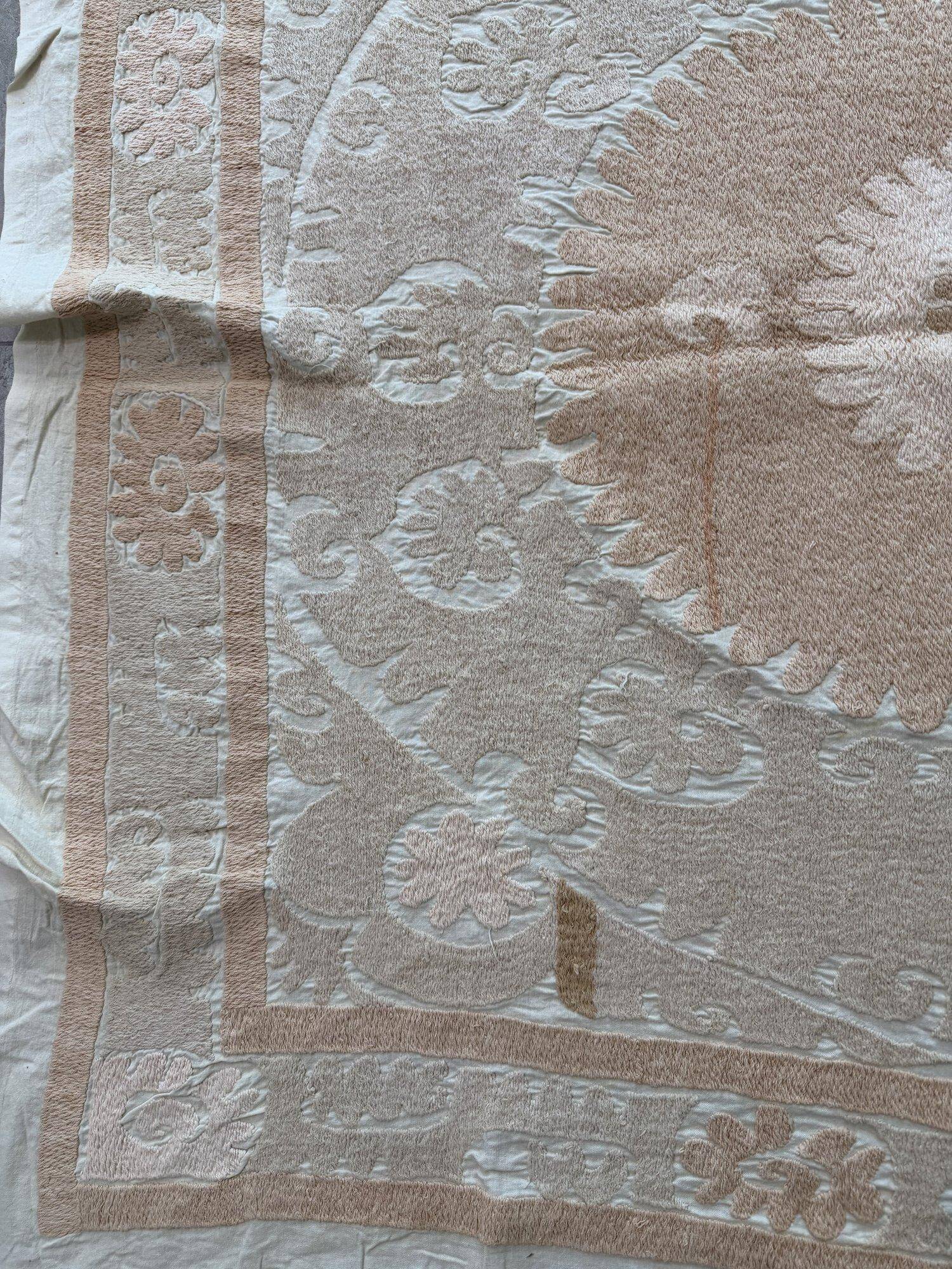 Vintage hand-embroidered tablecloth 131x133 cm