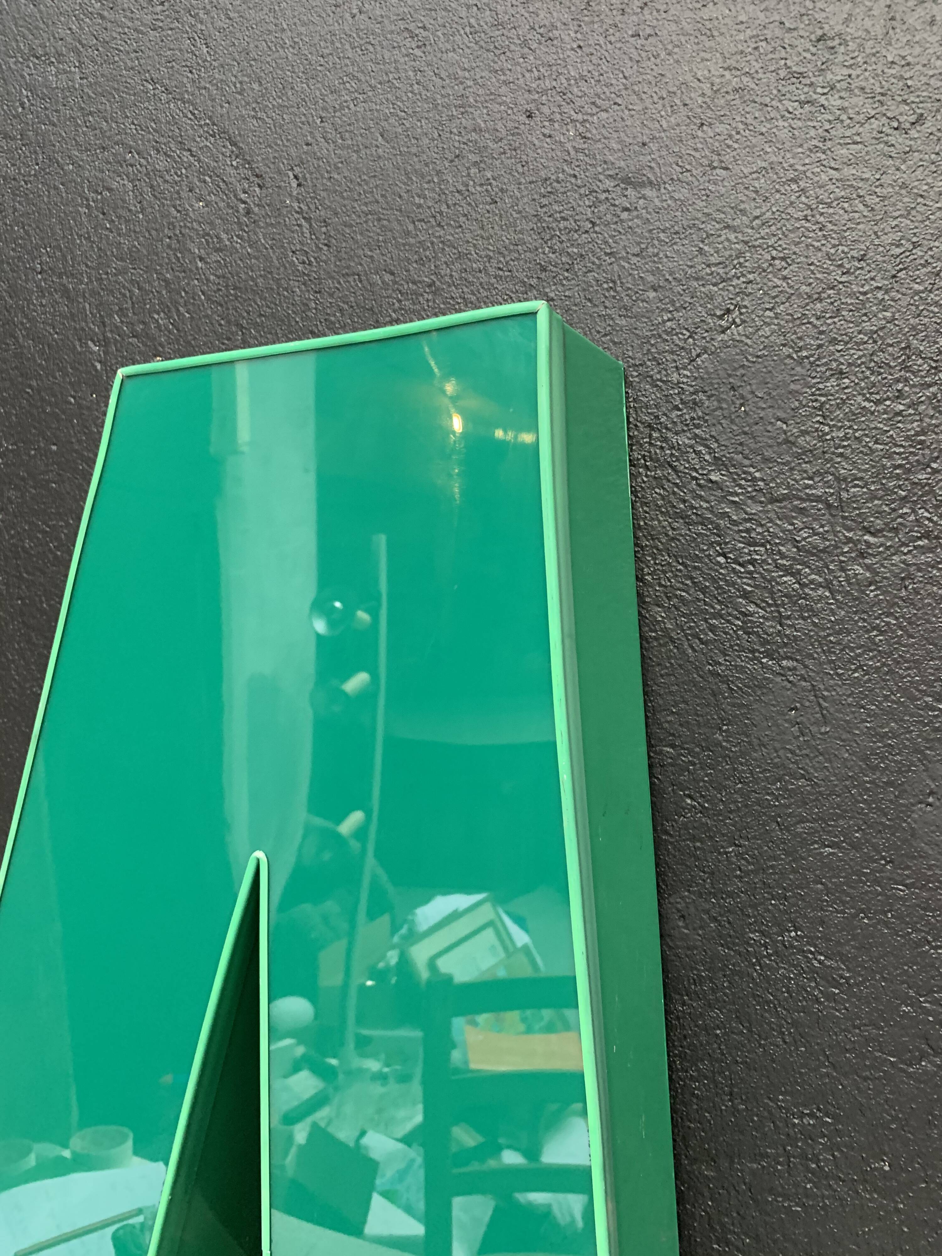 Old letter in metal and plexiglass, industrial decoration