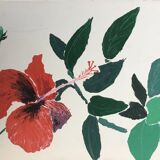 Tableau fleur exotique rouge