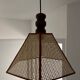 Suspension vintage en bois et cannage