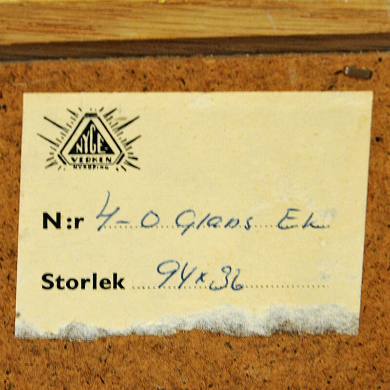 Vintage oak wall mirror by Nyge Verken Nyköping - Sweden 1960s