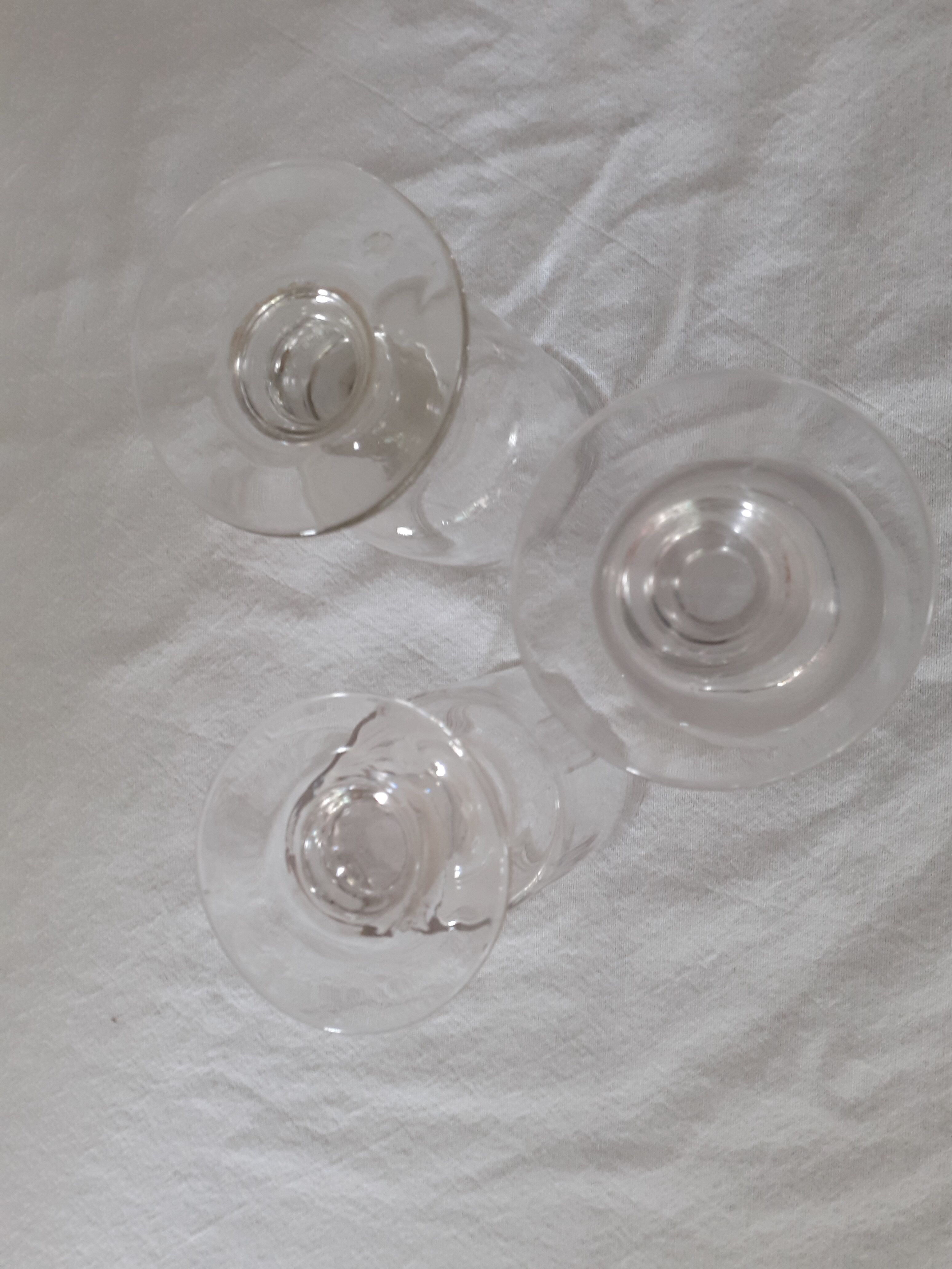 3 old bubbled glasses large model early XXth