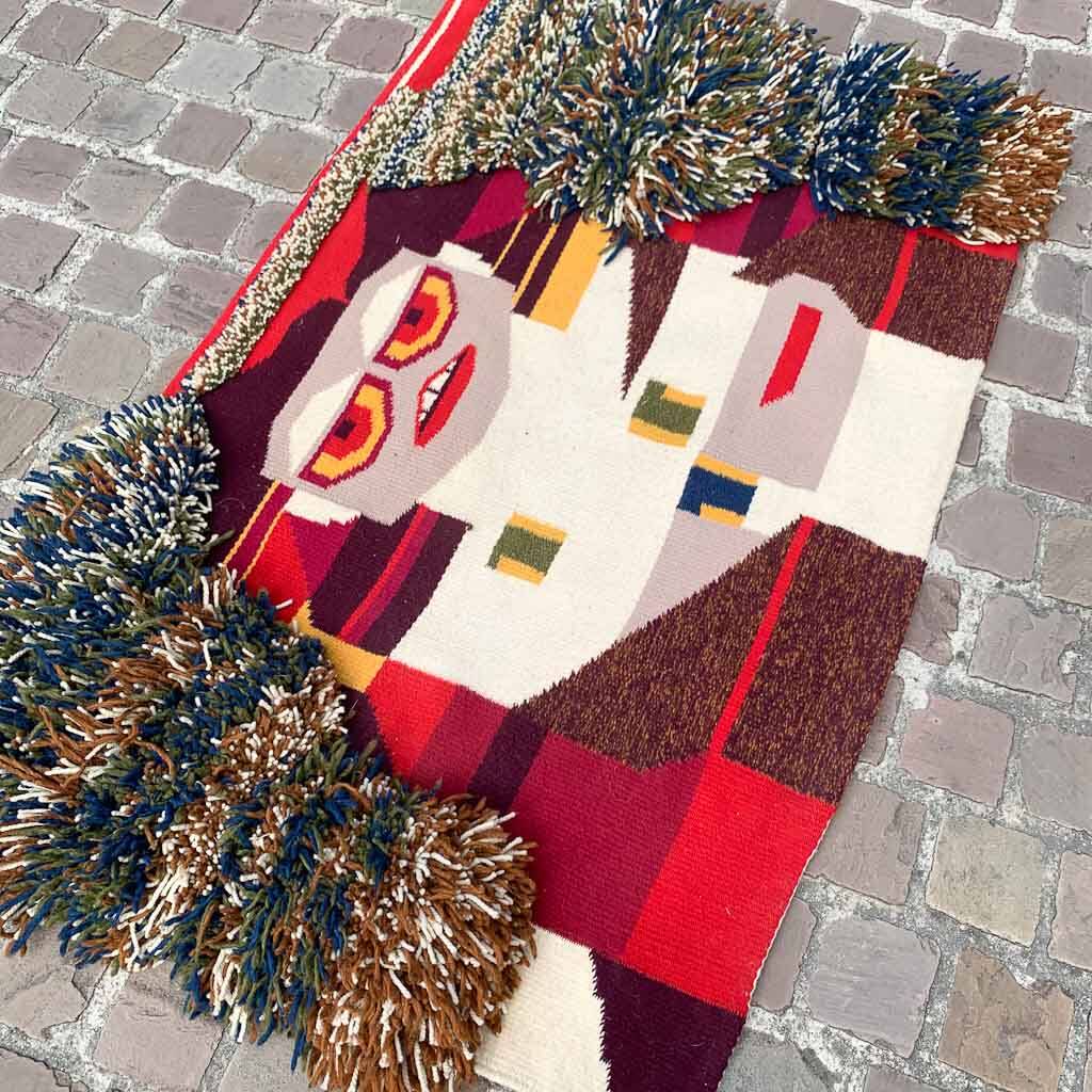 Rug or wall hanging "The Sacred Monster", signed Agnus, 1973