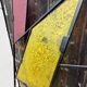Mid-century modern geometric room divider with textured coloured glass, 1970s–1980s