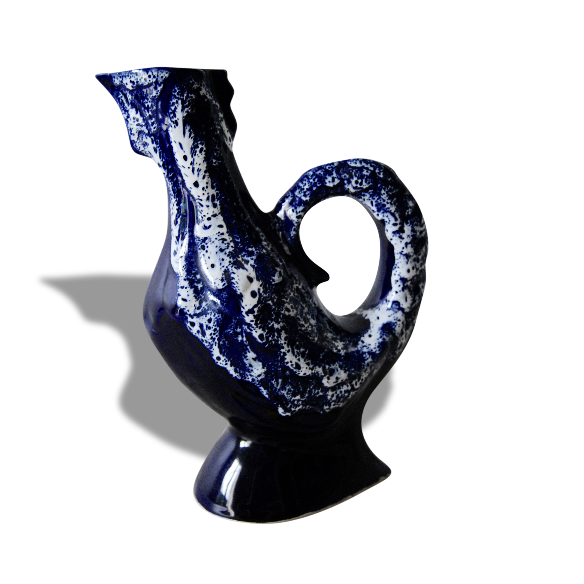 Blue white vase Vallauris