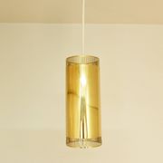 Set of 3 perforated brass cylindrical pendant lamps, Sweden 1960's