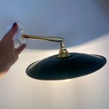 Vintage green enamelled sheet metal wall lamp shade - 1 -