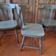 Série de 4 chaises bistrot anciennes en chêne GRISE
