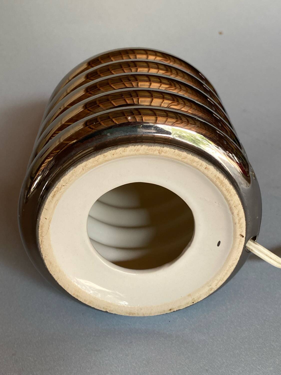 Bibendum chrome ceramic lamp 1970