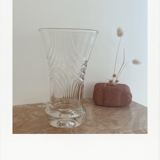 Lined crystal vase