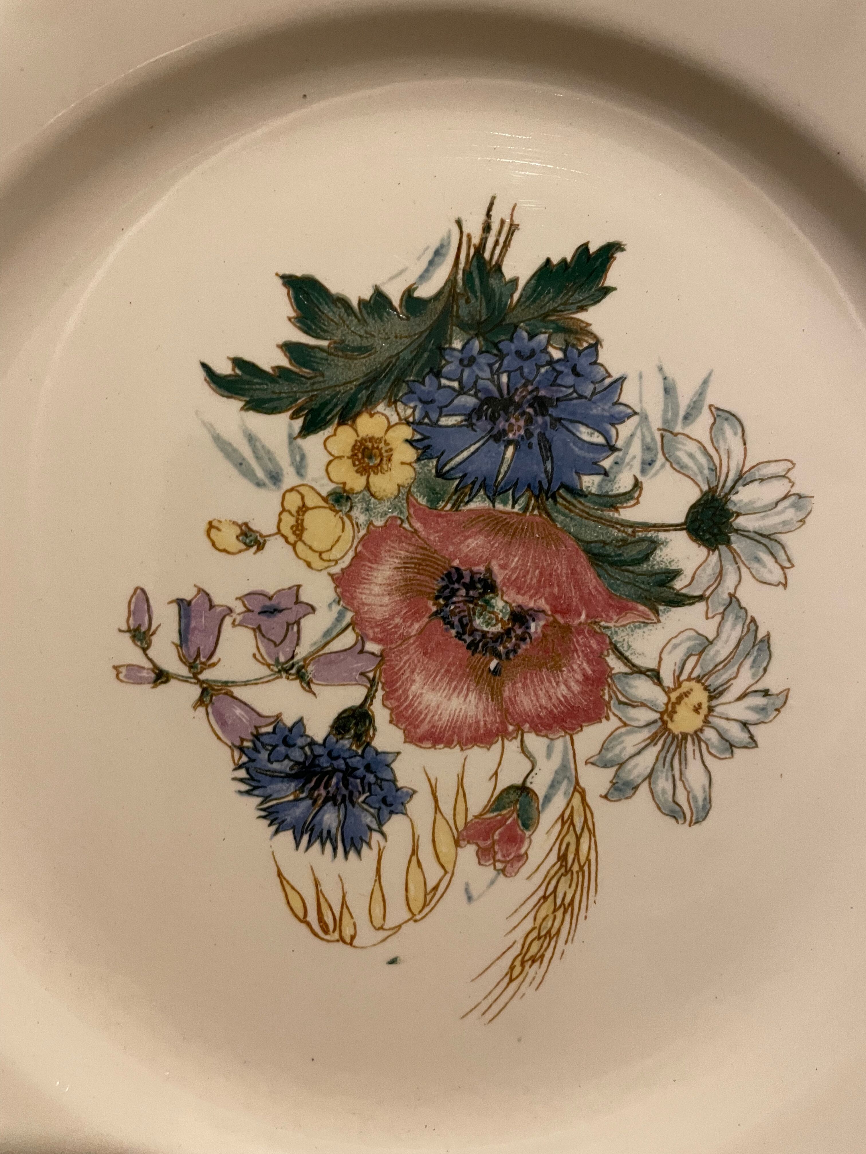 Set of 10 small plates Digoin Sarreguemines, Agreste model