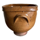 XXL glazed earthenware cache pot from the countryside, planter 1950