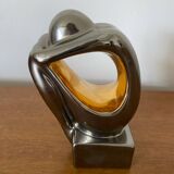 Antique GALOS Sculpture Grey & Gold Porcelain Design Decoration