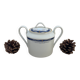 Vintage sugar bowl in cobalt blue and gold Limoges porcelain.