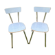 2 chaises formica bleues