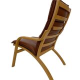 Vintage Danish armchair cognac leather by Stouby