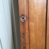 old sanitary door of the bank of France in oak