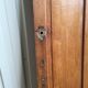 old sanitary door of the bank of France in oak