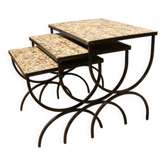 Tables gigognes en céramique, années 50