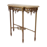 Console en bronze et marbre ocre