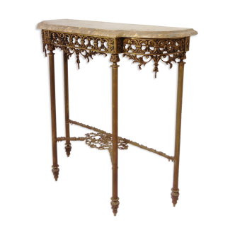 Console en bronze et marbre ocre