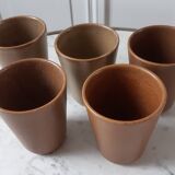 Set of 5 glasses in Digoin stoneware years 60-70