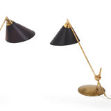 Paire de lampes de table en laiton « Valentiner » par Th. Valentiner, années 1950