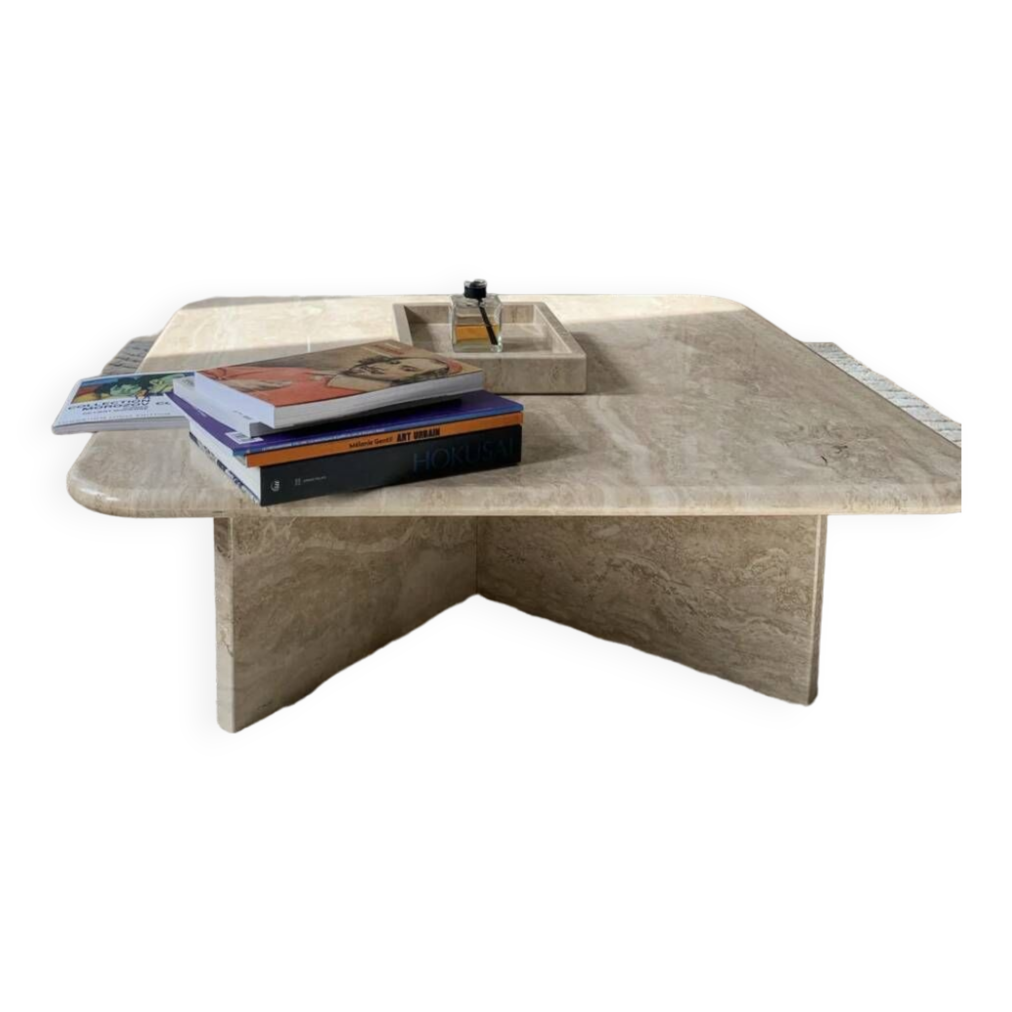Square coffee table 100% Roman Travertine