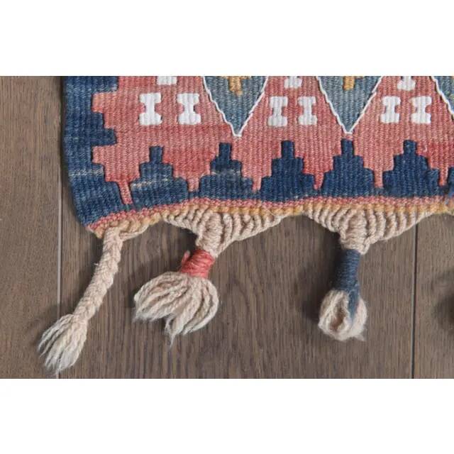 Shahmaran Motif Vintage Turkish Handmade Orange Kilim Rug  94x146
