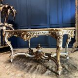 Mid-period table Napoleon III in painted and gilded wood