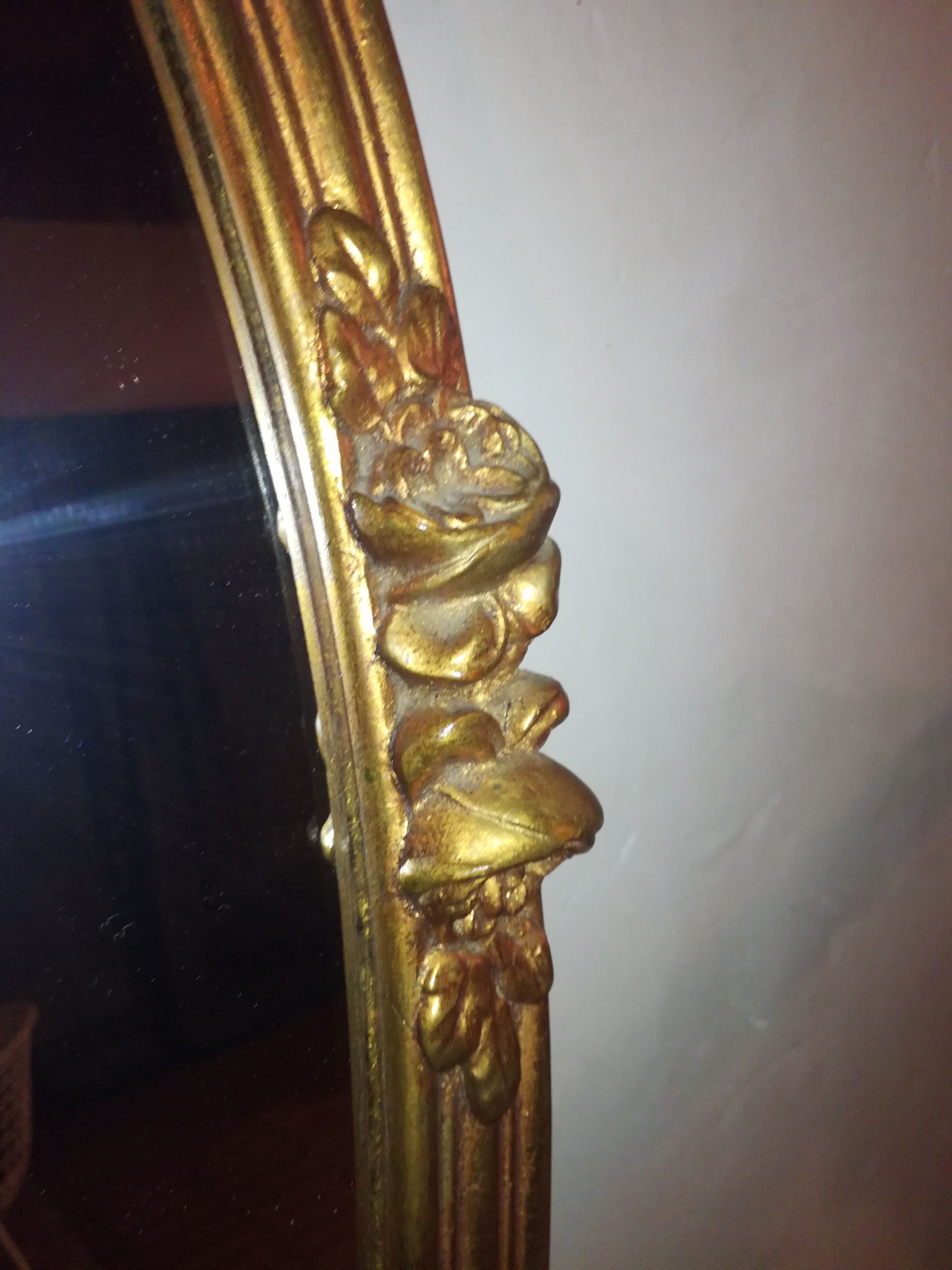 Old mirror with roses