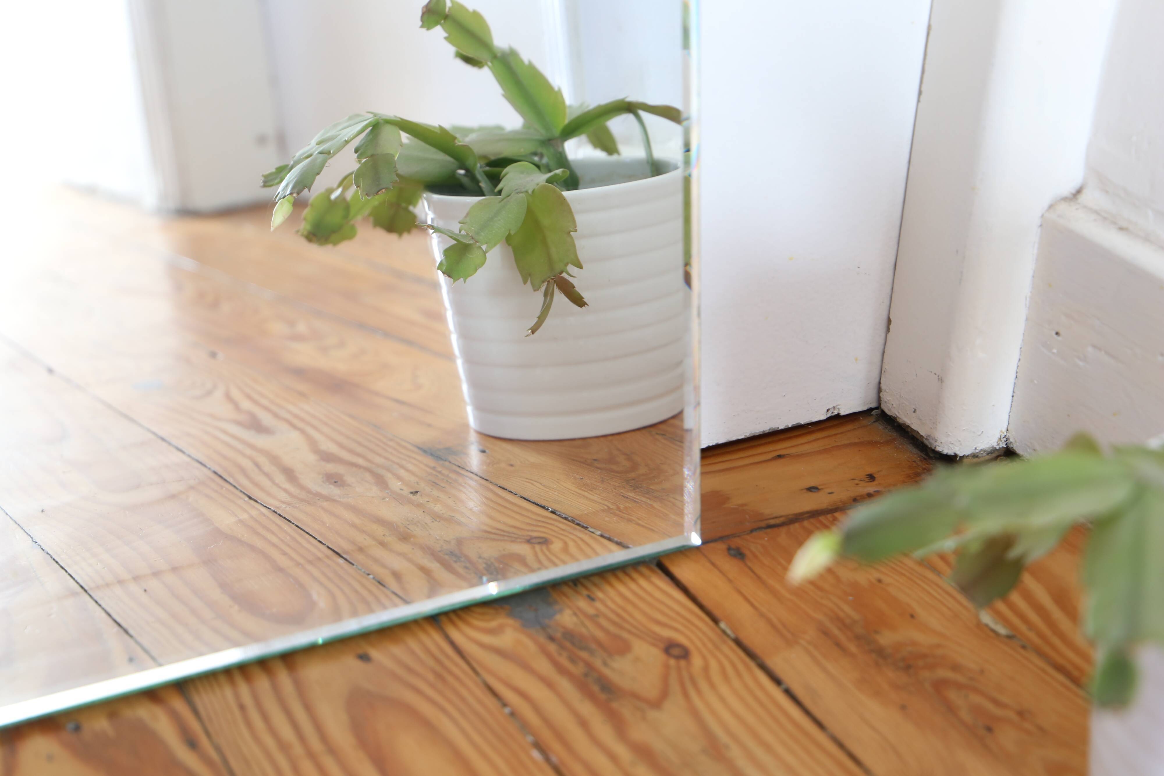 Beveled wall mirror, toilet glass, antique, art deco 48x36cm