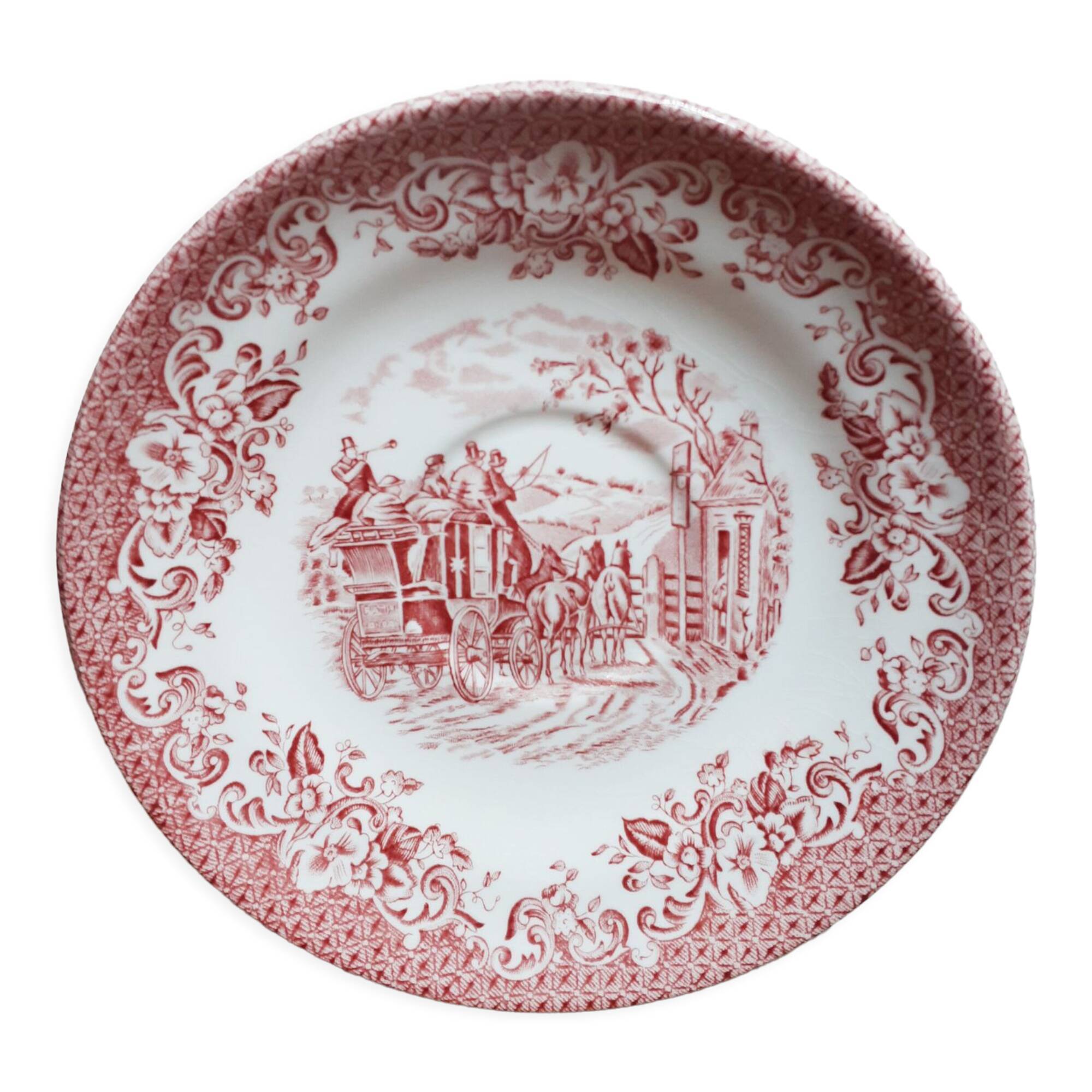 Jonhson bros cup coatching scenes model, english ceramic, antique