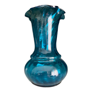 Vase en cristal bleu - xixeme