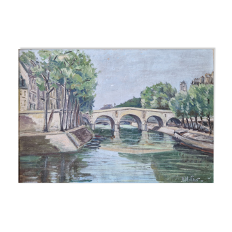 Painting paris banks of the seine