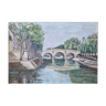 Painting paris banks of the seine