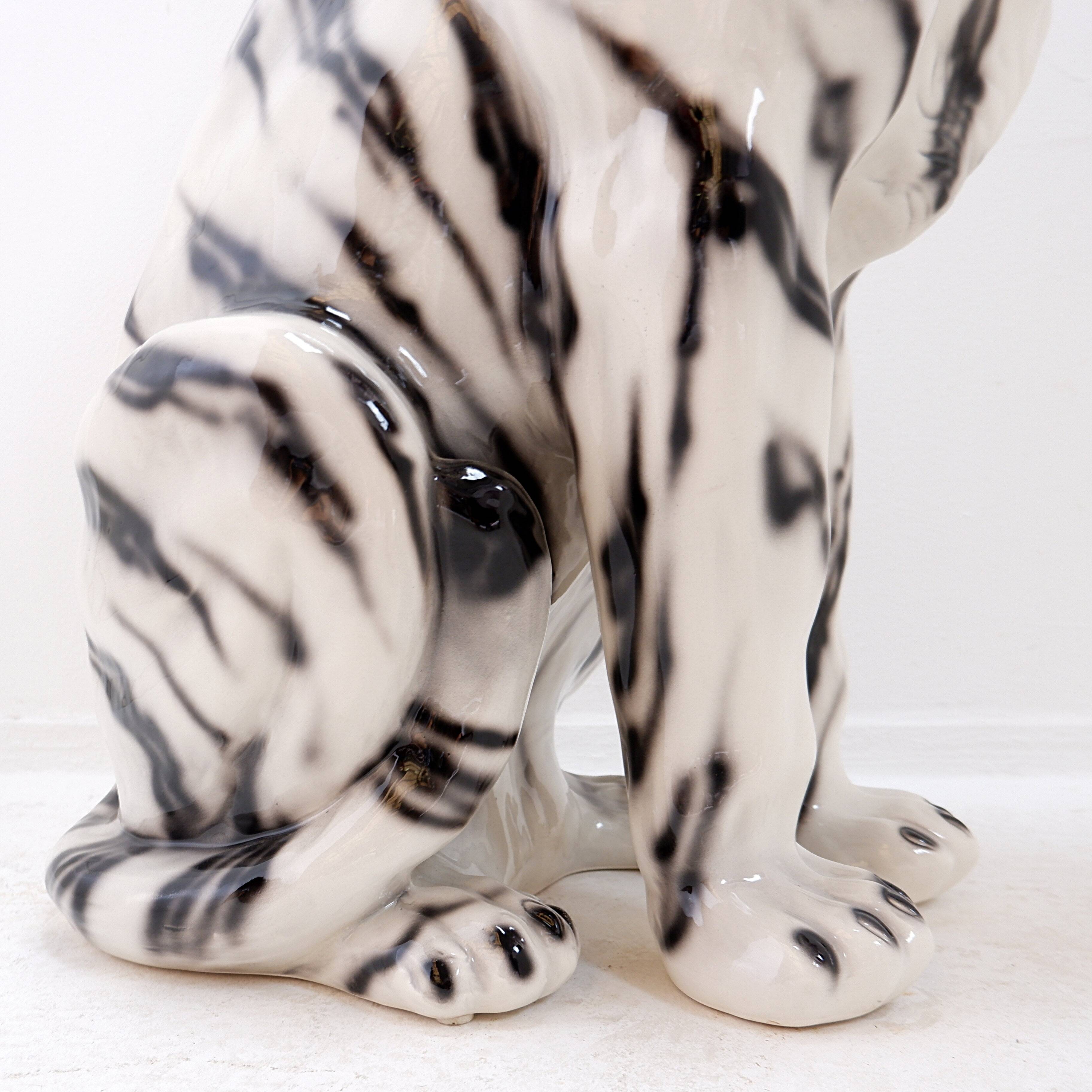 White ceramic tiger - Ceramiche Boxer, Italy