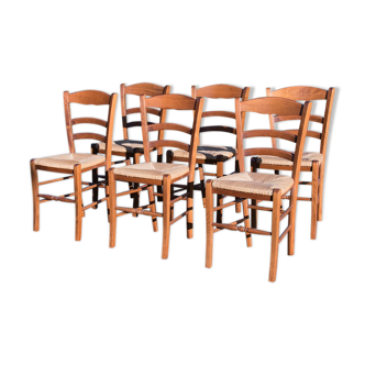 6 chaises paillées