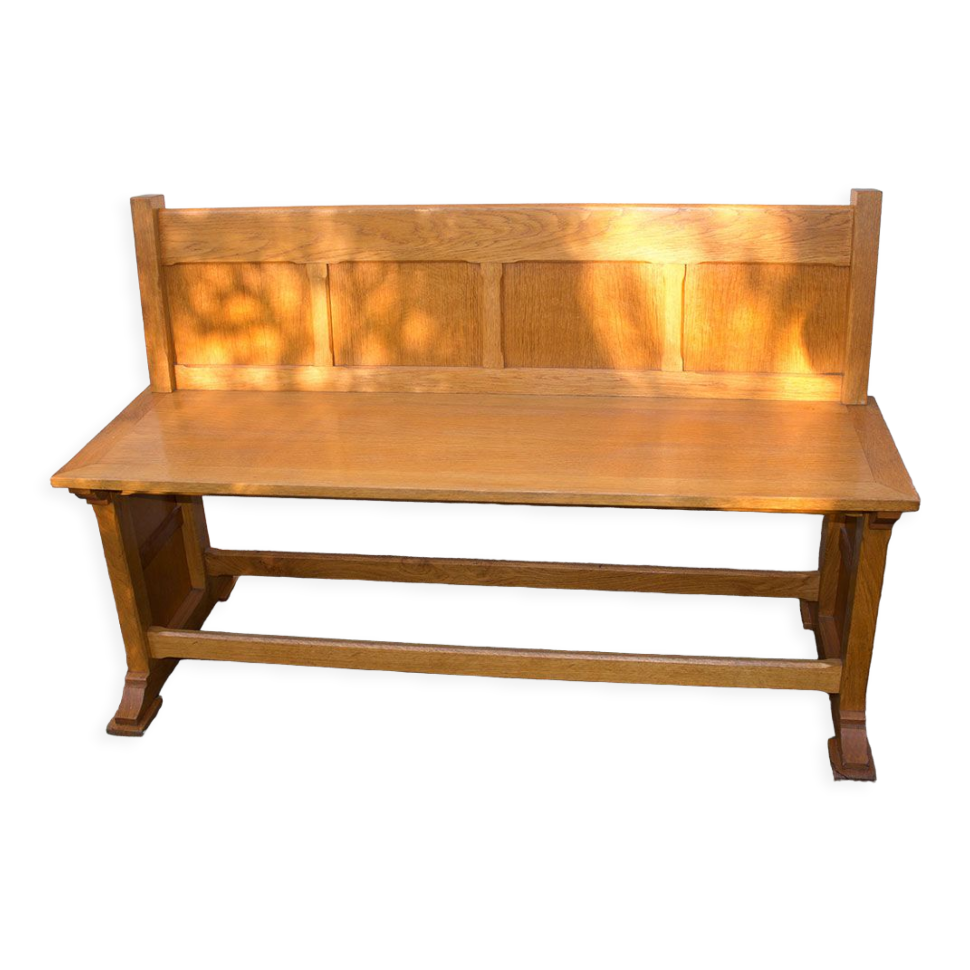 Old wooden bench of courthouse of peace 140 cm wide