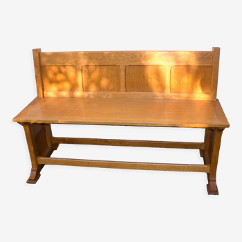 Old wooden bench of courthouse of peace 140 cm wide