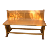 Old wooden bench of courthouse of peace 140 cm wide