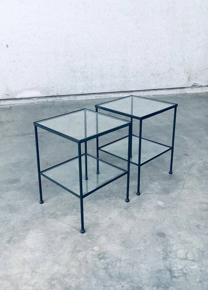 Minimalist Two-Tier Side Tables, Belgium, 1960s, Set of 2