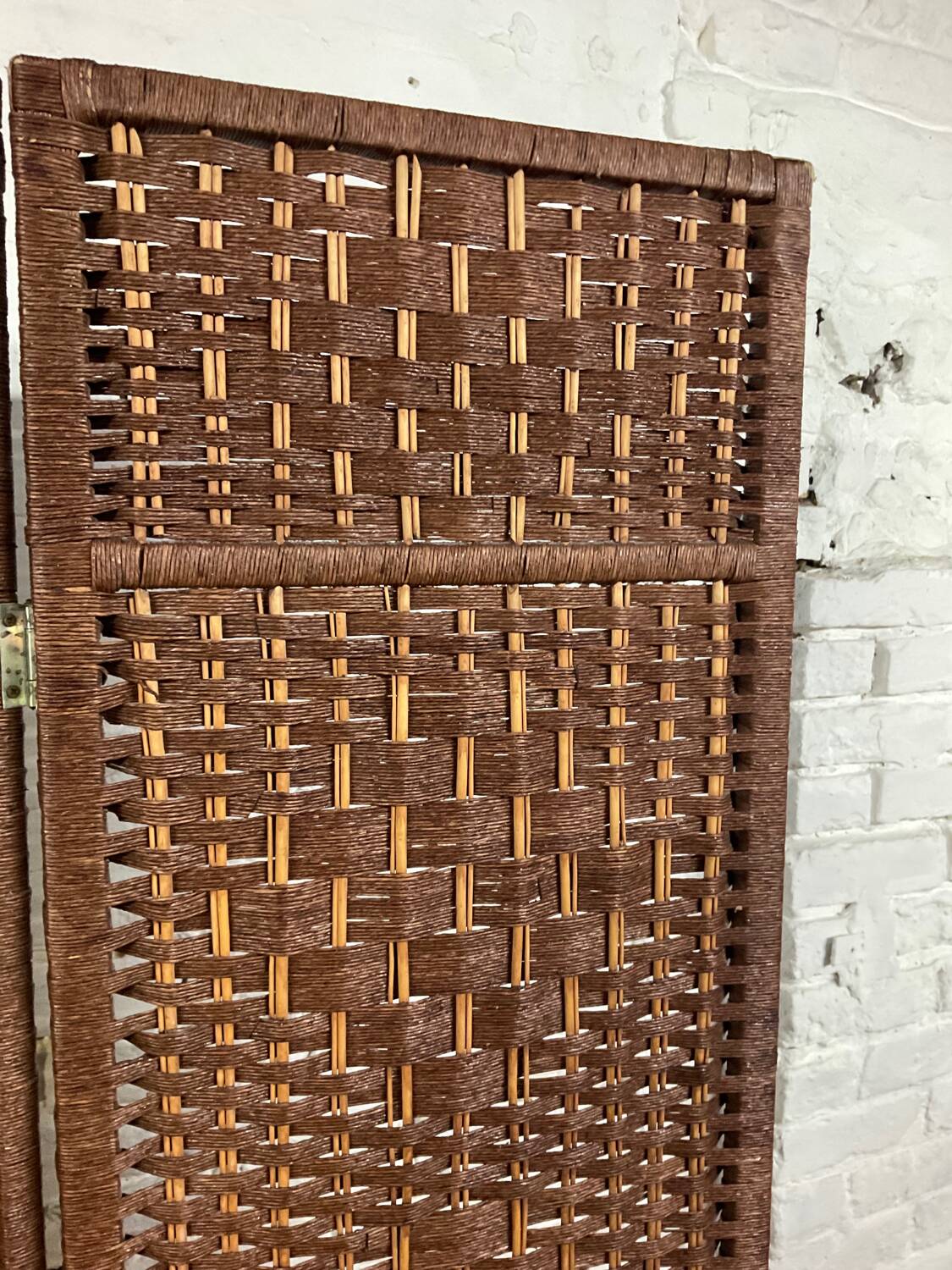 3-section rattan and wicker screen